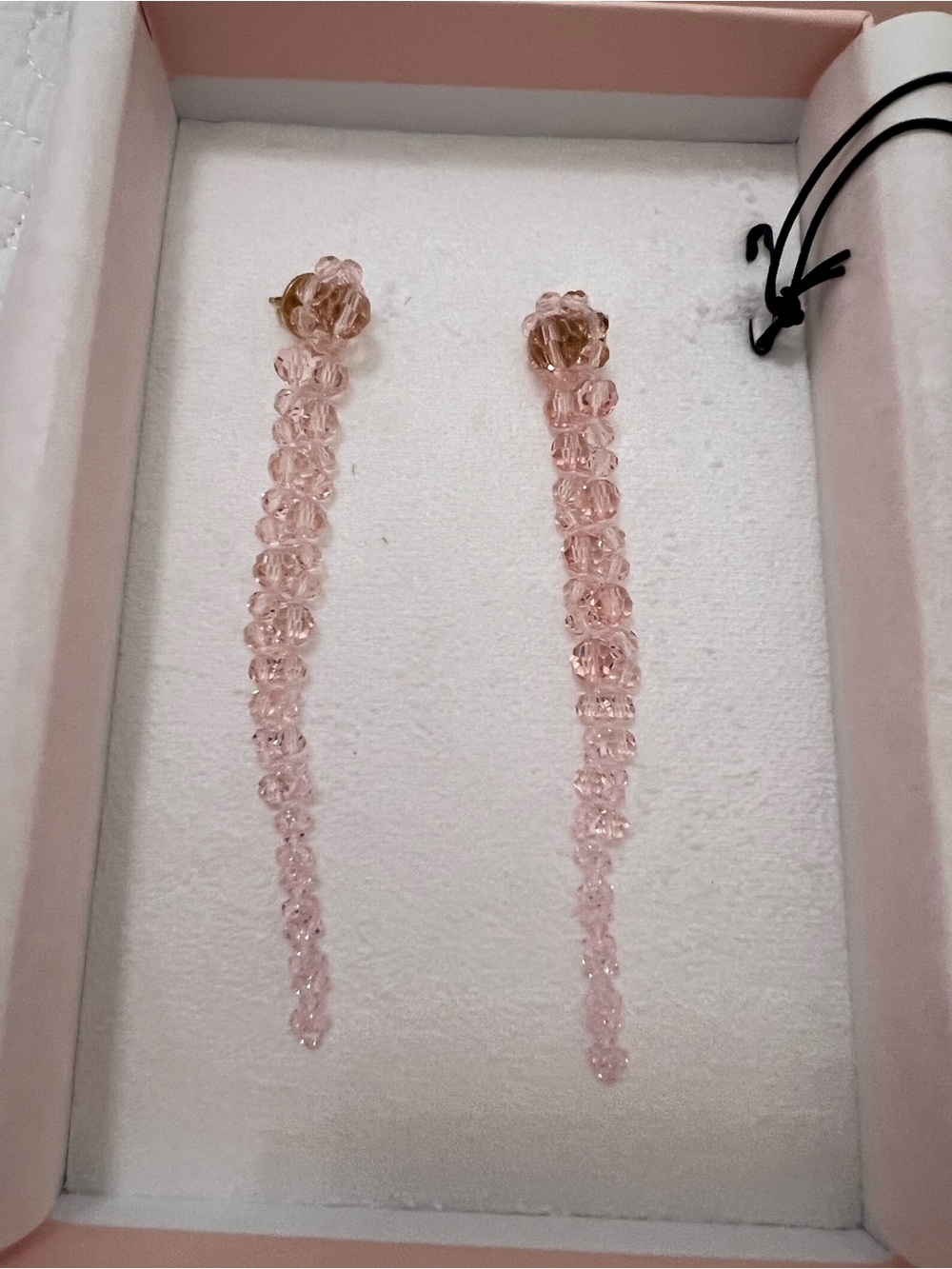 Simone Rocha Blush Crystal Threader Drop Earrings - Picture 3 of 7